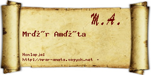 Mrár Amáta névjegykártya